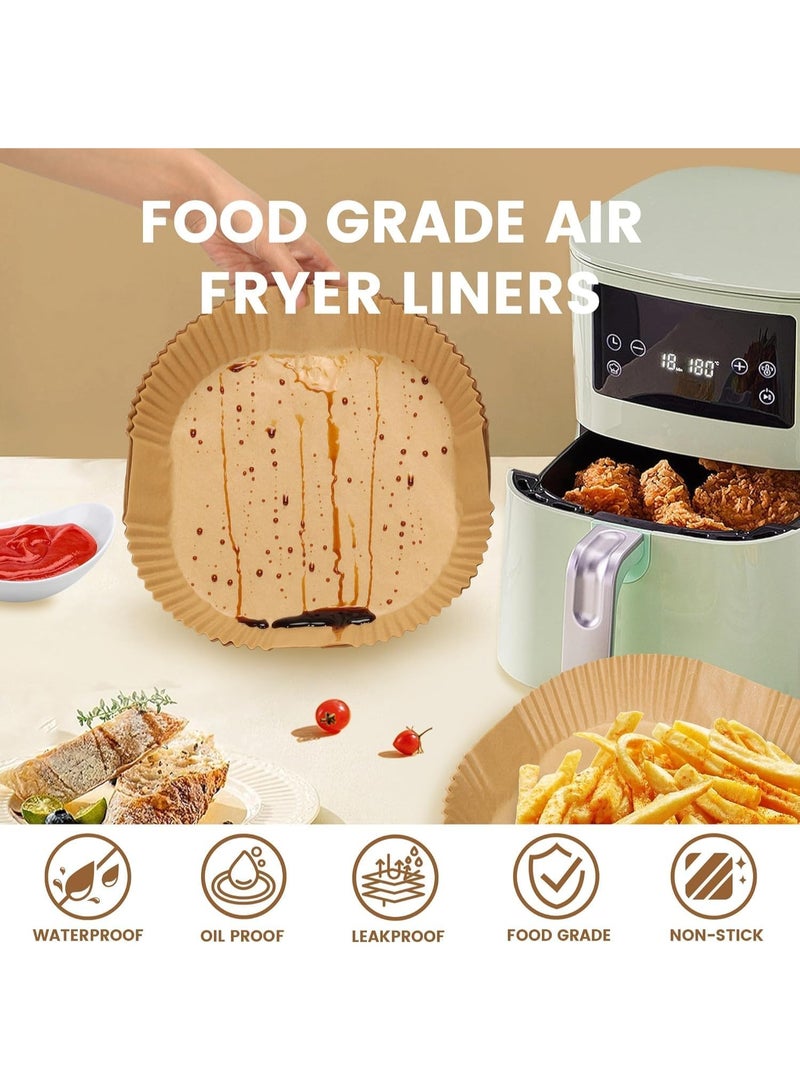 بطانات ورقية مربعة كبيرة للمقلاة الهوائية 7.9 in سريعة التنظيف مقاومة للزيت والماء ورقية غير لاصقة للخبز والشواء مناسبة للمقالي الهوائية 5‑8 كوارت - Image 4